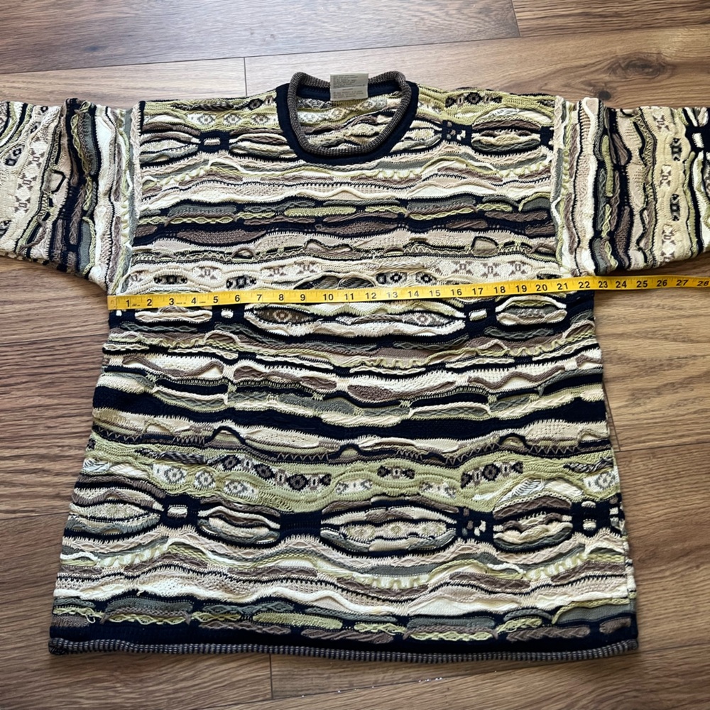 COOGI Vibrant 90s Y2K 3D Earth Tones Knit Sweater - Picture 4 of 5
